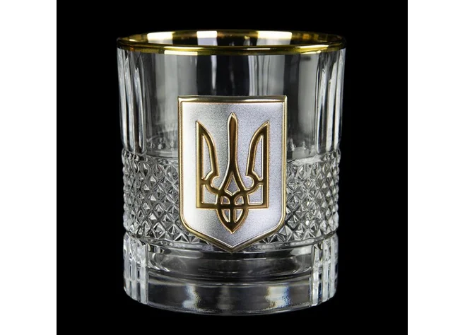 Набор для виски "ТРИЗУБ" BOSS CRYSTAL (6 бокалов по 360 мл) хрусталь, серебро и золото Фото 2
